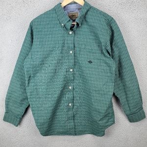 Vintage Roper Long Sleeve Button Down Collared Plaid Green Shirt XL Mens